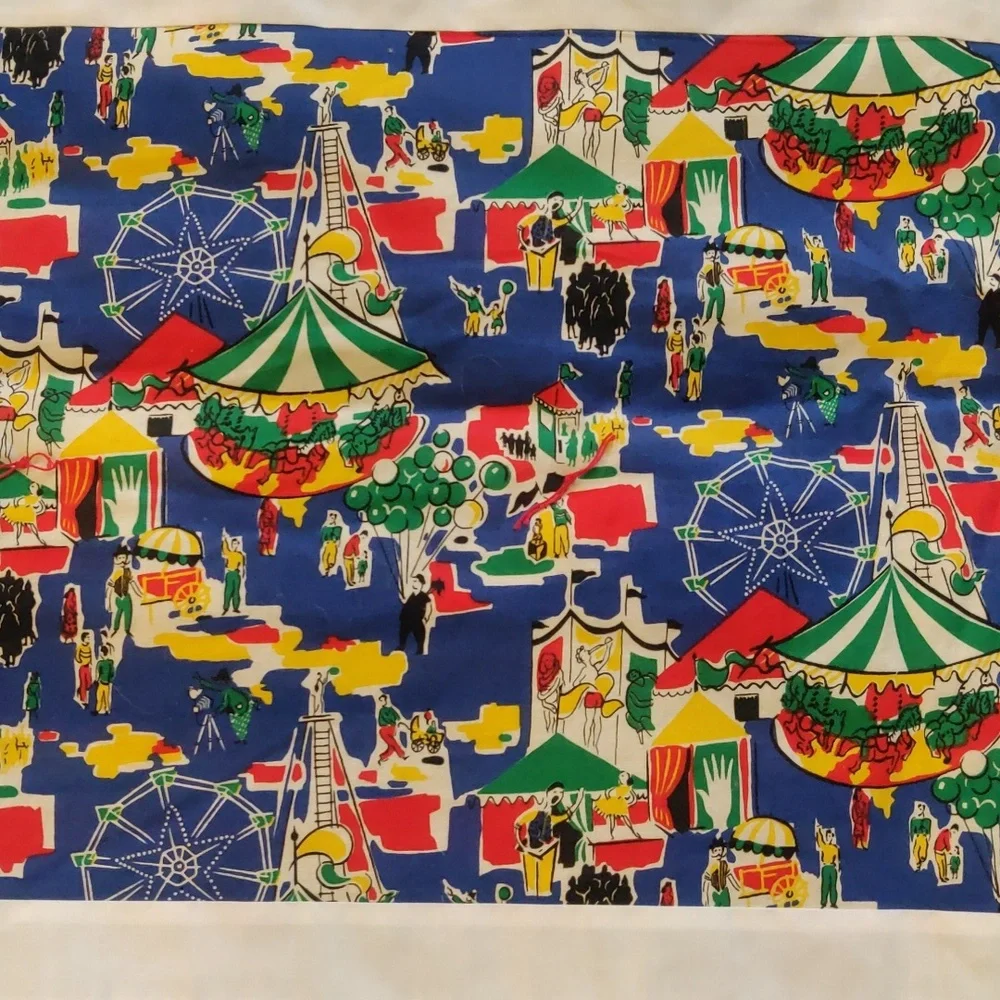 VintageInspired Retro Handmade Multi Colorful Carnival Print Quilt Throw Blanket